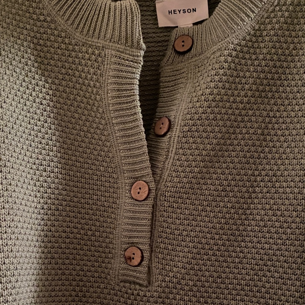 Sage Heyson Waffle Knit Pullover with Buttons - Picture 8 of 10